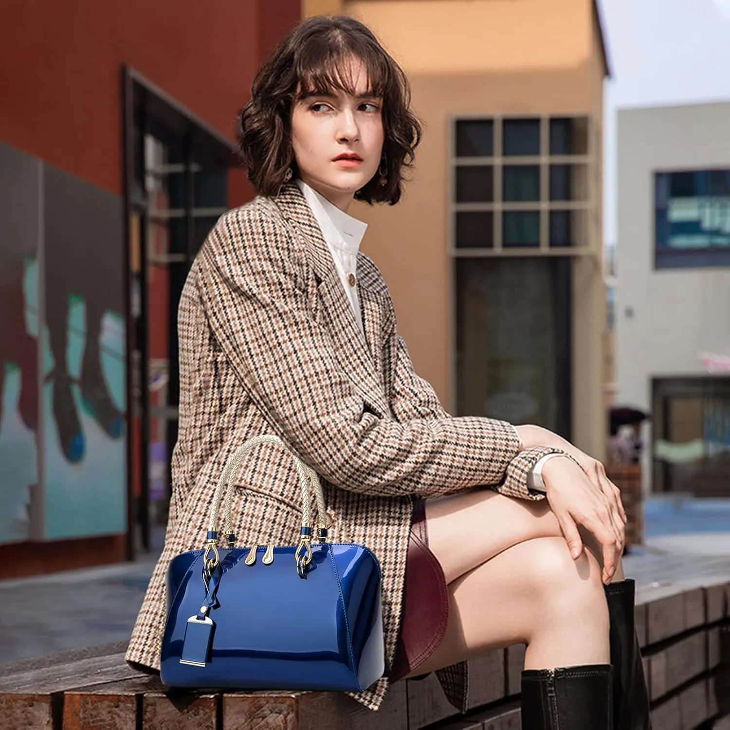 NICOLE & DORIS Women's Handbag Purses - Patent Leather Top-handle Bags & Elegant Clutches for Evening & Small Shoulder Bags