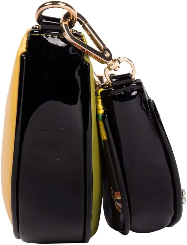 Nicole Lee Crossbody Women's Bag - Fashion Print Faux Leather 2 Piece Bag Shoulder Chain Strap Small Purse Set