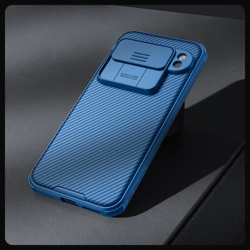 Nillkin for Google Pixel 9 Pro Case with Slide Camera Cover, Camera Lens Protector Privacy, Thin Slim Fit, Shockproof Protective, 0.9mm Raised Lens Bezel, TPU PC Dual Protection - Blue