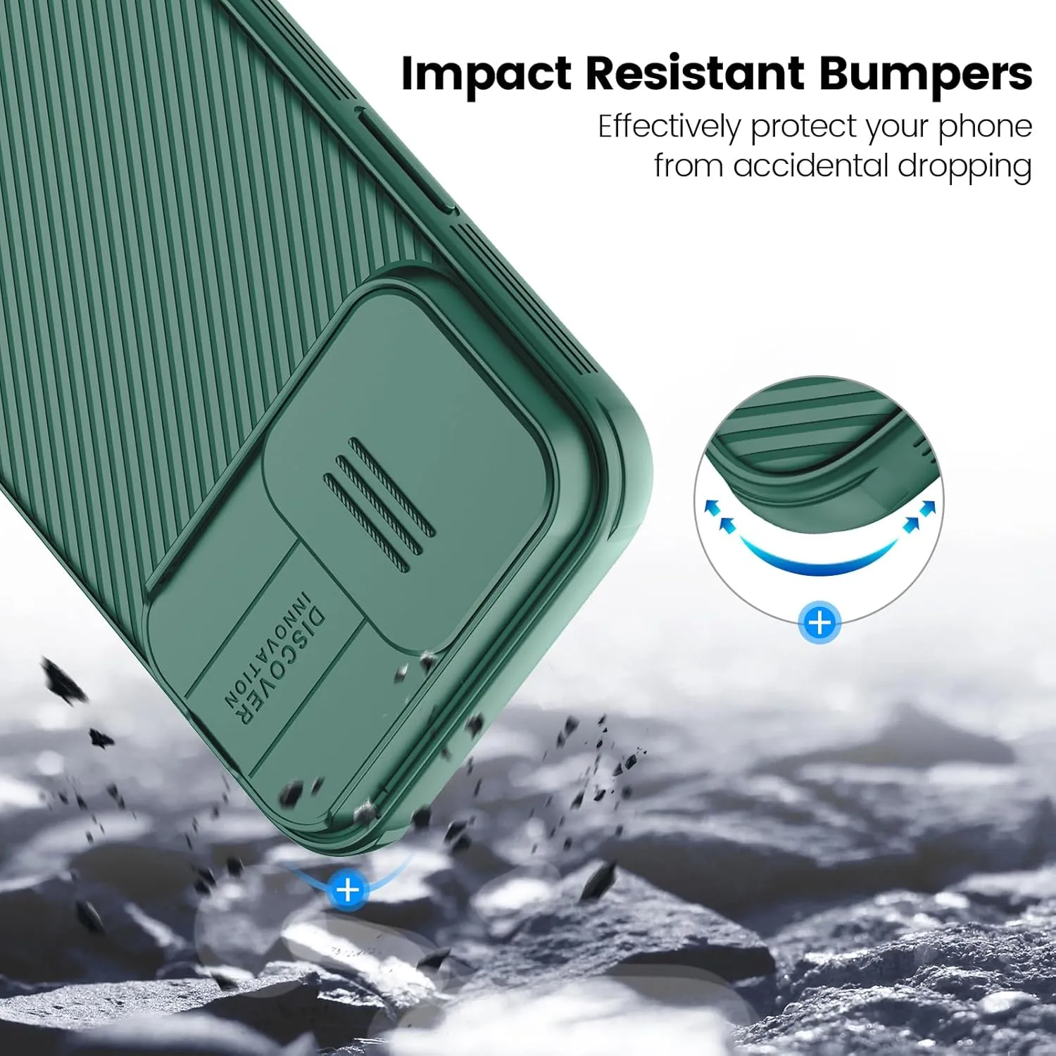 Nillkin for iPhone 16 Pro Case with Slide Camera Cover, [Upgraded Camera Lens Protection] Slim Shockproof Protective Phone Case for iPhone 16 Pro 6.3 inch, Green