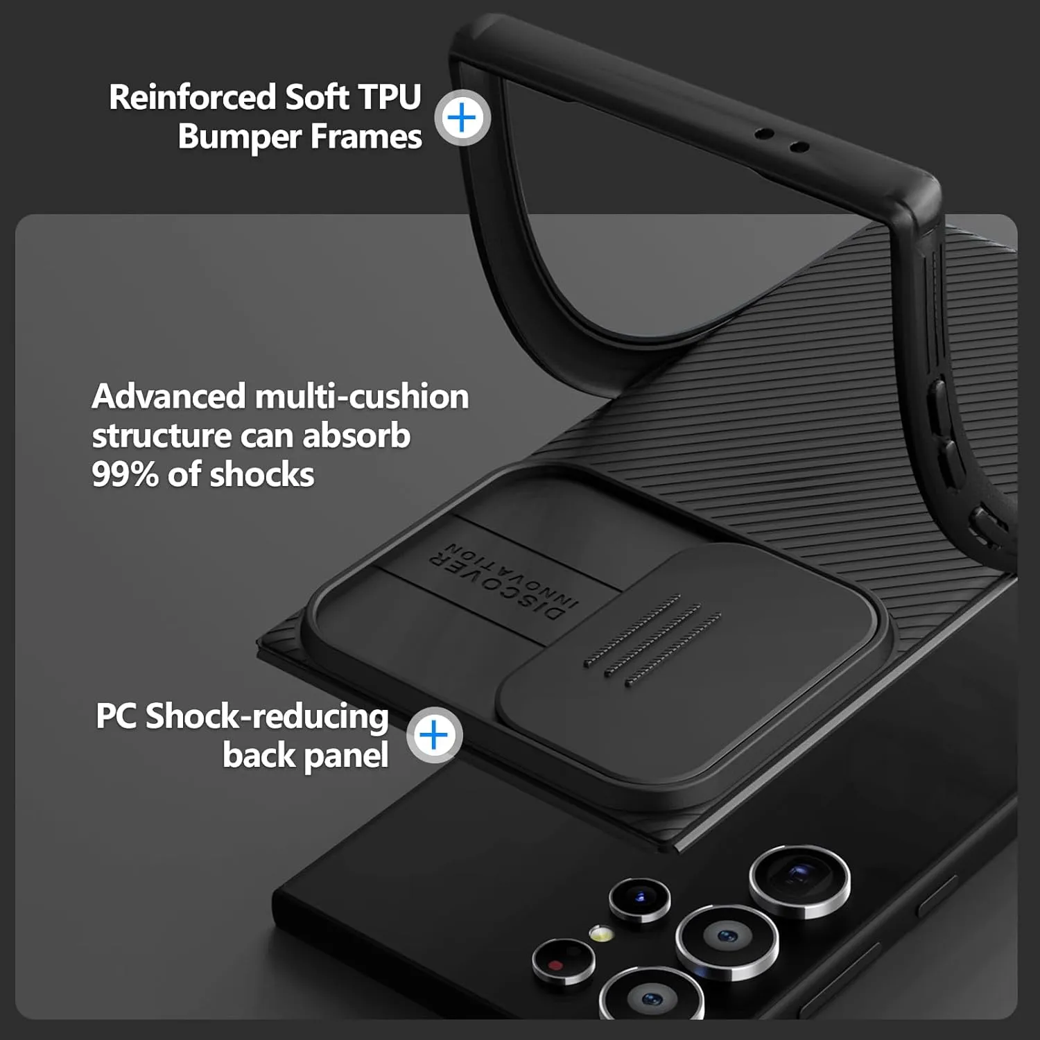 Nillkin for Samsung Galaxy S24 Ultra Case, Slide Camera Cover [Compatible with MagSafe] Military Grade Protection Shockproof Phone Case for Samsung Galaxy S24 Ultra 5G 6.8'' Black