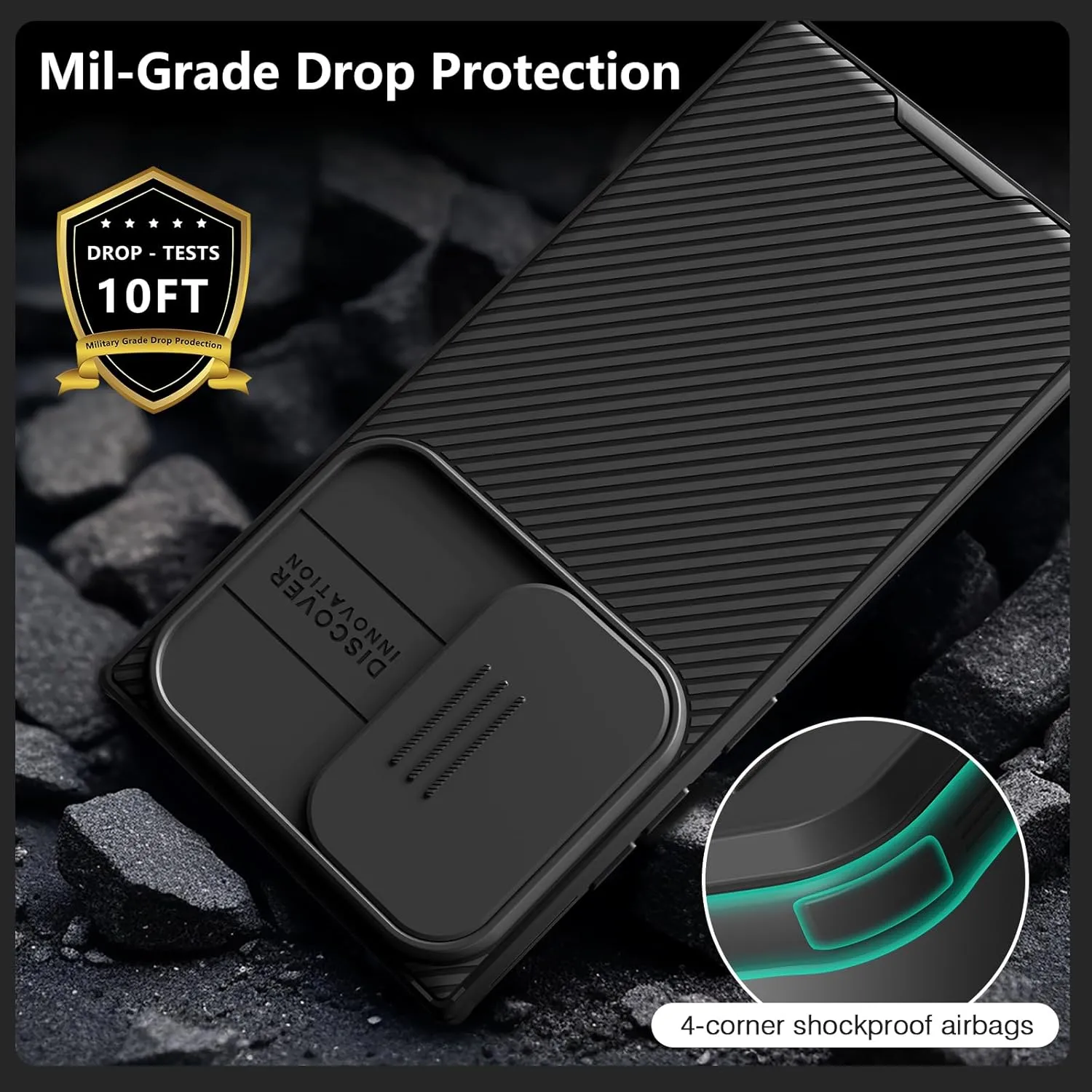 Nillkin for Samsung Galaxy S24 Ultra Case, Slide Camera Cover [Compatible with MagSafe] Military Grade Protection Shockproof Phone Case for Samsung Galaxy S24 Ultra 5G 6.8'' Black