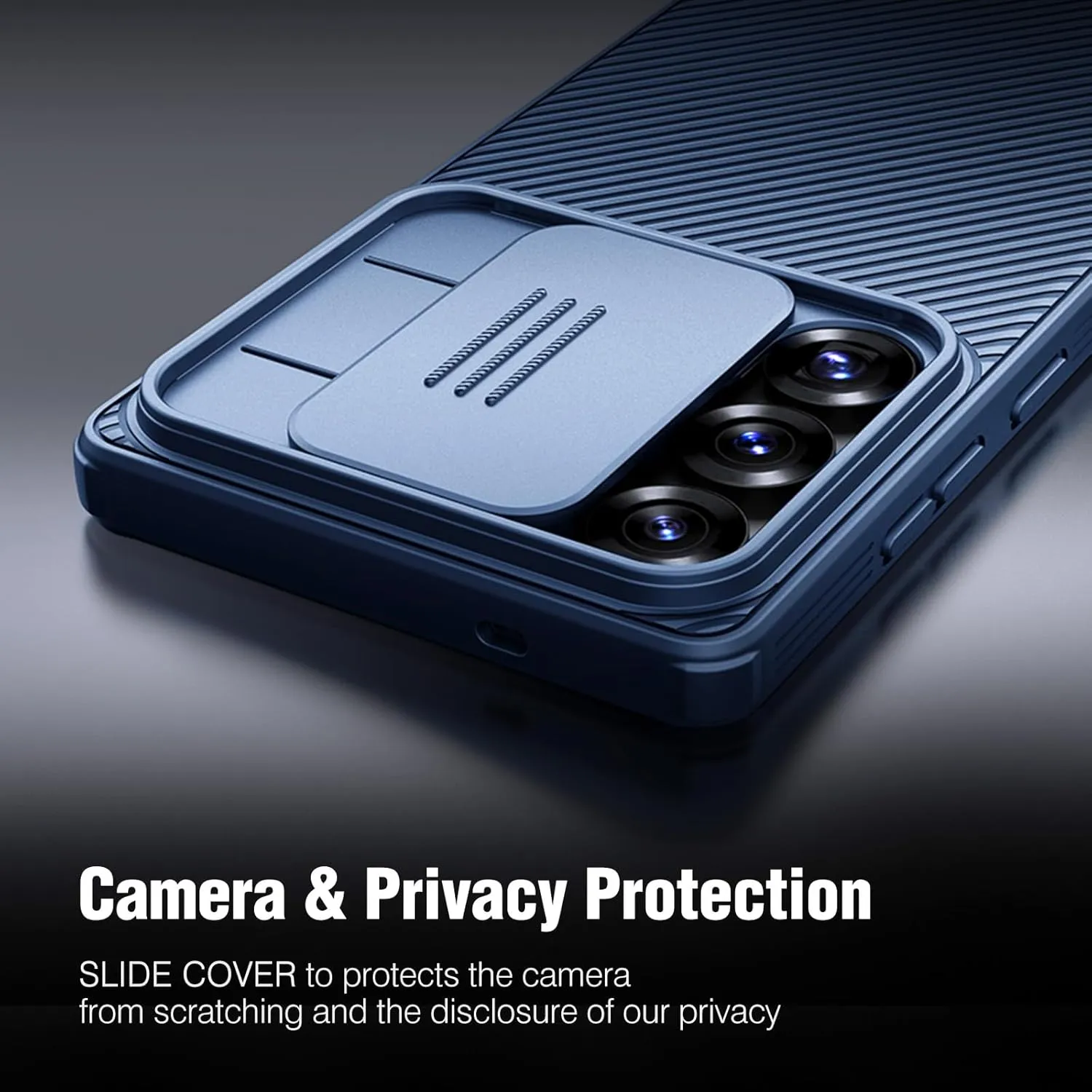 Nillkin for Samsung Galaxy S25 Case with Camera Cover, [Lens Protection] Mil-Grade Shockproof Protective Bumper Hard Cover Slim Phone Case for Galaxy S25 Cases 6.2'' Blue