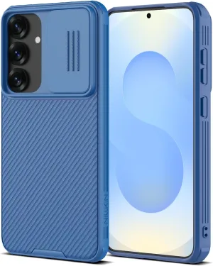 Nillkin for Samsung Galaxy S25 Case with Camera Cover, [Lens Protection] Mil-Grade Shockproof Protective Bumper Hard Cover Slim Phone Case for Galaxy S25 Cases 6.2'' Blue