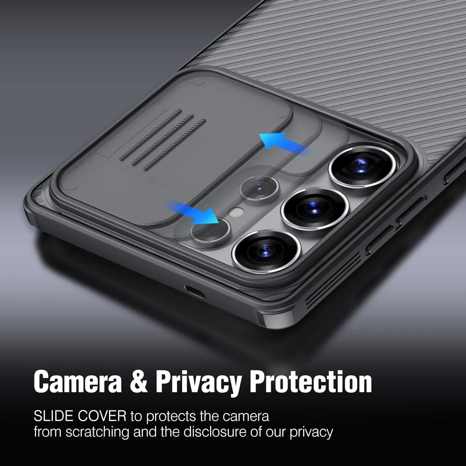 Nillkin for Samsung Galaxy S25 Ultra Case with Camera Cover, [Lens Protection] Mil-Grade Shockproof Protective Bumper Hard Cover Slim Phone Case for Galaxy S25 Ultra Cases 6.9'' Clear Black