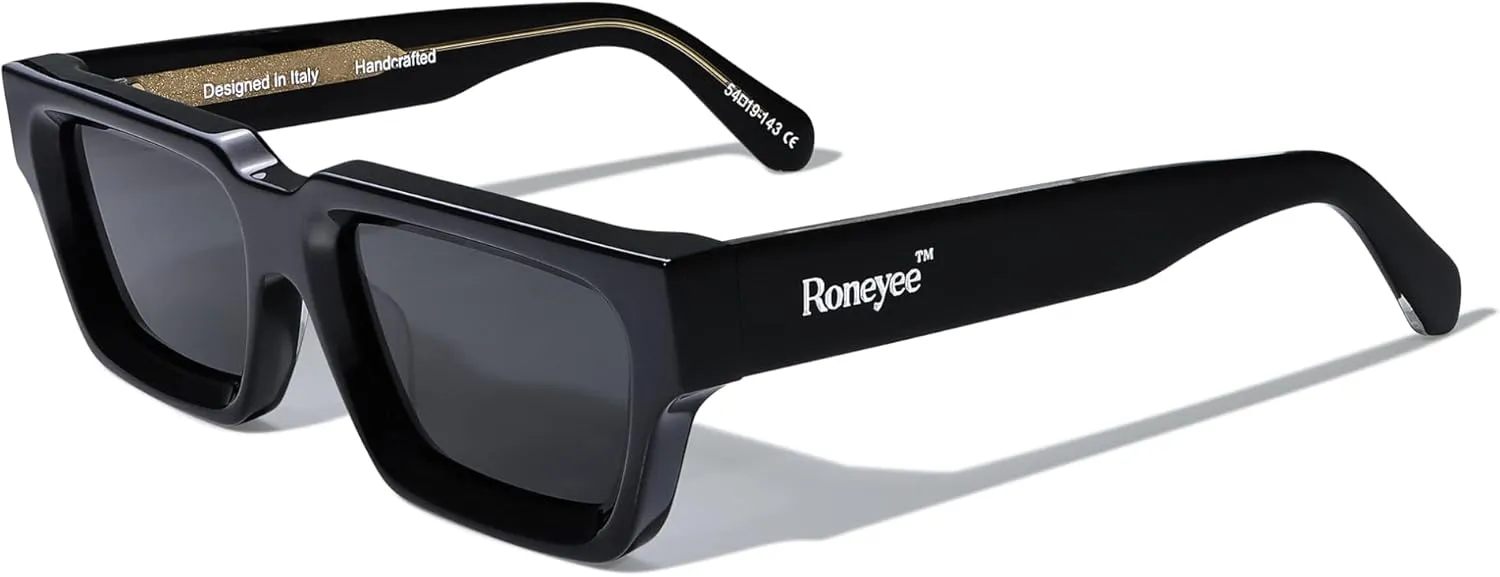 Non Polarized Acetate Sunglasses 148mm Frame with UV Protection Impact Resistant Nylon Lens Retro Shades Unisex