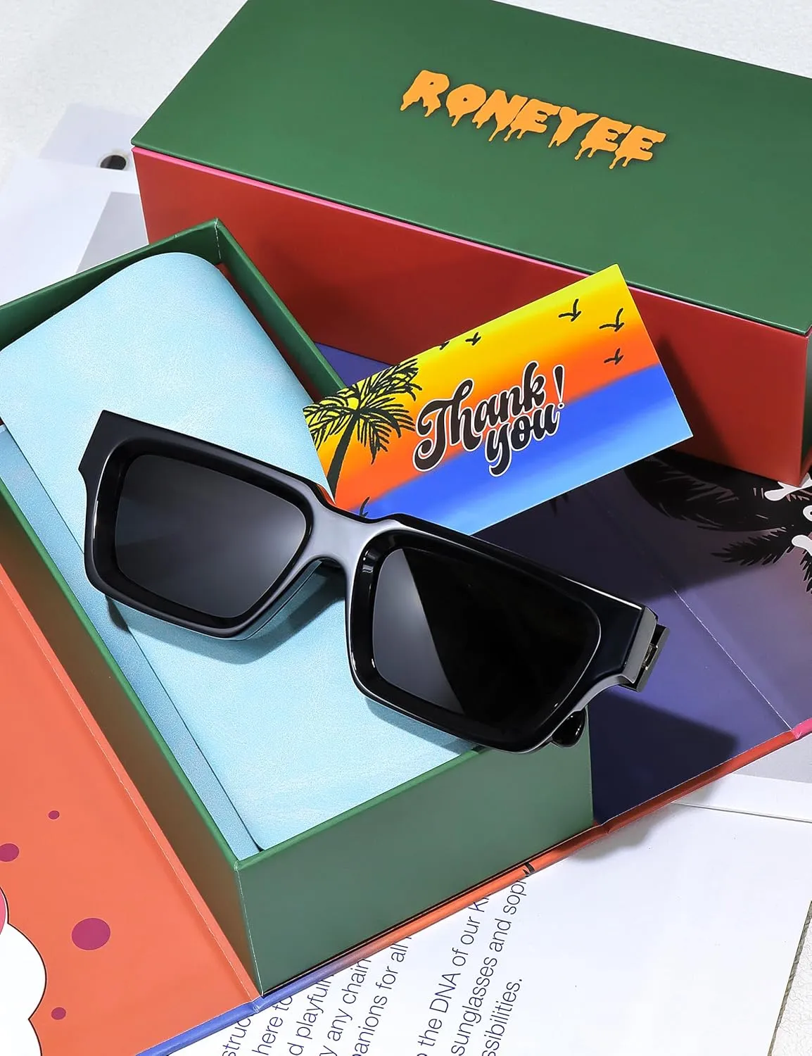 Non Polarized Acetate Sunglasses 148mm Frame with UV Protection Impact Resistant Nylon Lens Retro Shades Unisex