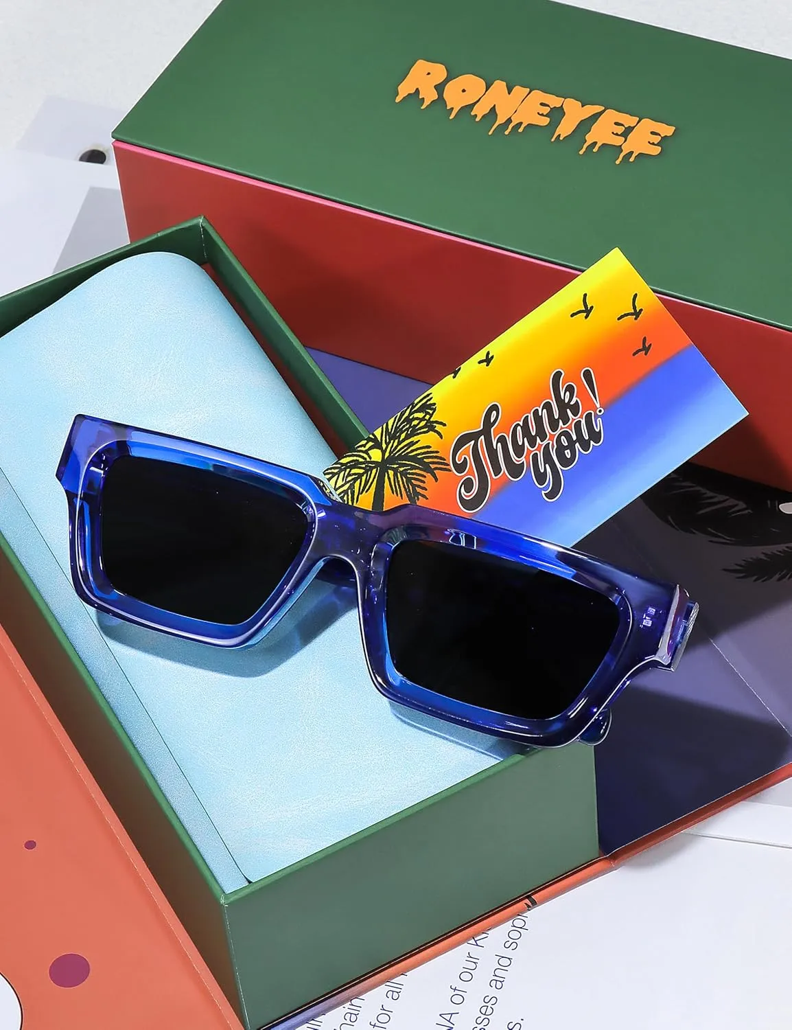 Non Polarized Acetate Sunglasses 148mm Frame with UV Protection Impact Resistant Nylon Lens Retro Shades Unisex