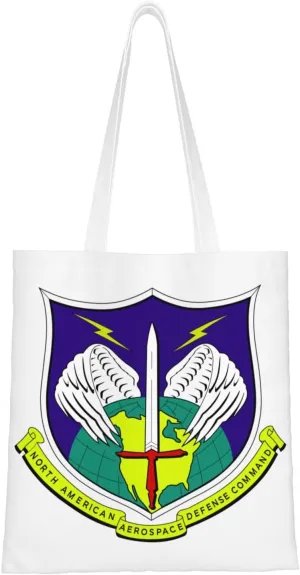 North American Aerospace Defense Command logo Tote Bag for Women Canvas Shopping Bags Reusable Large Capacity Casual Shoulder Handbags Grocery Bags DIY Gift Bags