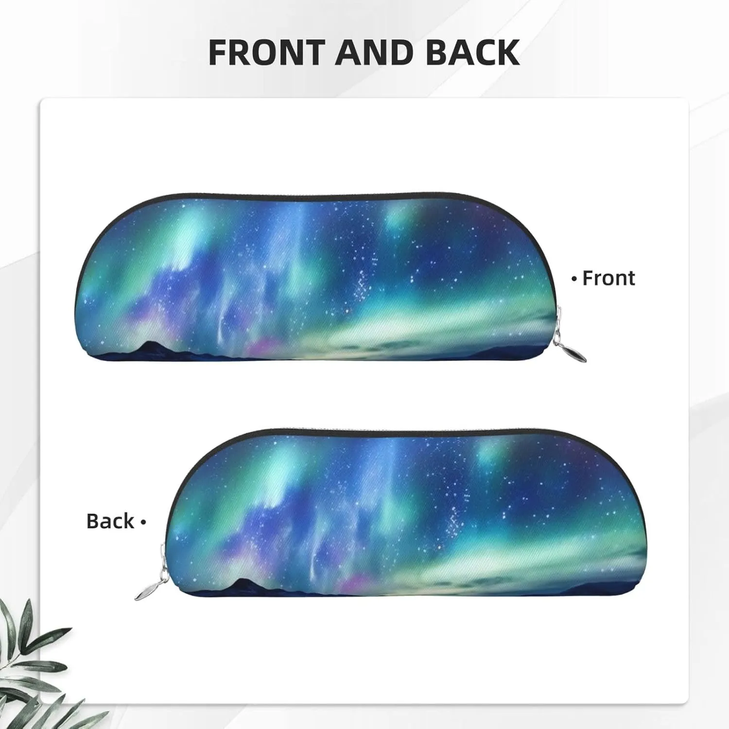 Northern Lights Makeup Bag for Women Men Large Pencil Case Aesthetic Pencil Pouch Coin Pouch Leather Cosmetic Bag with Zipper Office Organizer Travel Essentials