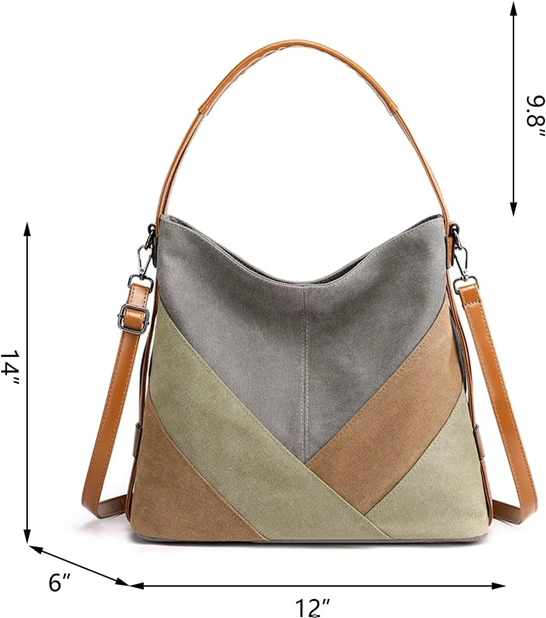 NOTAG Hobo Handbags for Women Canvas Purses and Handbags Large Casual Shoulder Bags with Removable Shoulder Strap