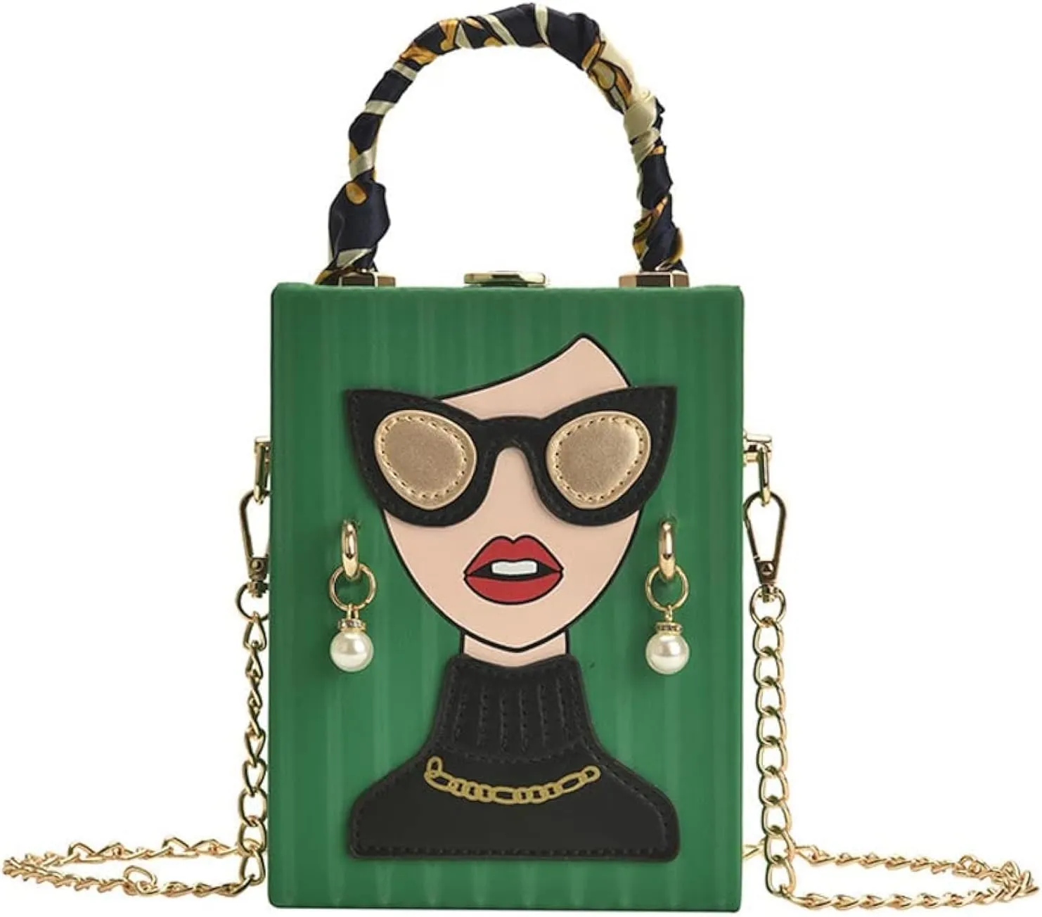 Novelty Unique 3D Lady Face PU Leather Top Handle Satchel Handbags for Women Funky Tote Purse Hobo Crossbody Shoulder bags