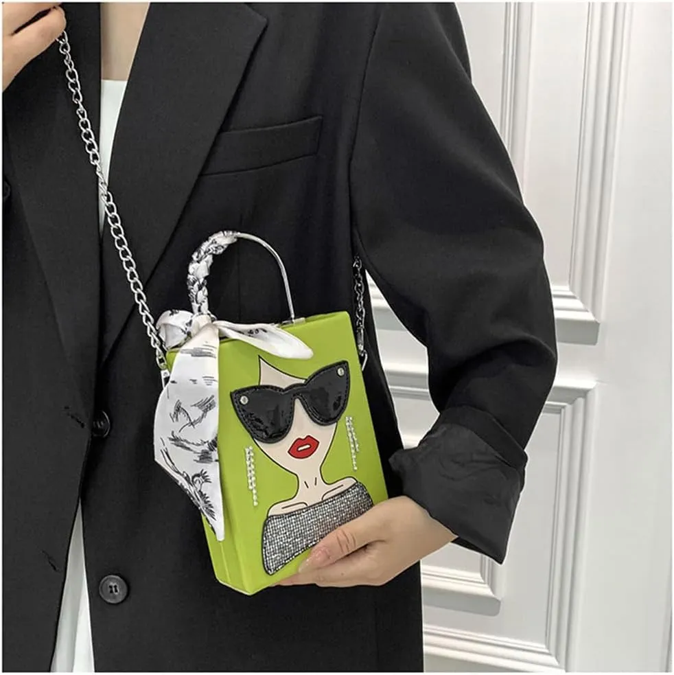 Novelty Unique 3D Lady Face PU Leather Top Handle Satchel Handbags for Women Funky Tote Purse Hobo Crossbody Shoulder bags