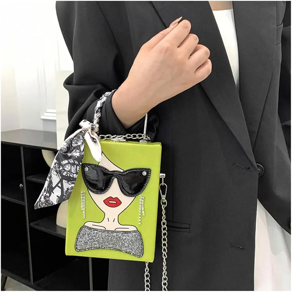 Novelty Unique 3D Lady Face PU Leather Top Handle Satchel Handbags for Women Funky Tote Purse Hobo Crossbody Shoulder bags