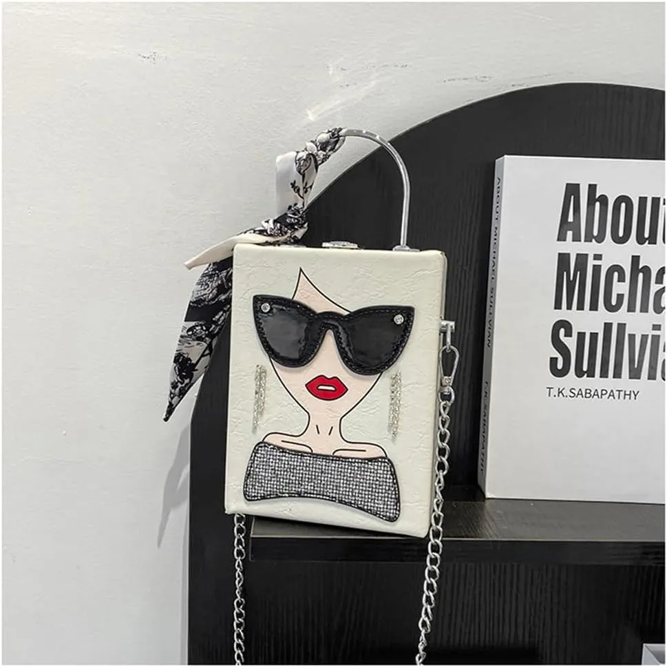 Novelty Unique 3D Lady Face PU Leather Top Handle Satchel Handbags for Women Funky Tote Purse Hobo Crossbody Shoulder bags