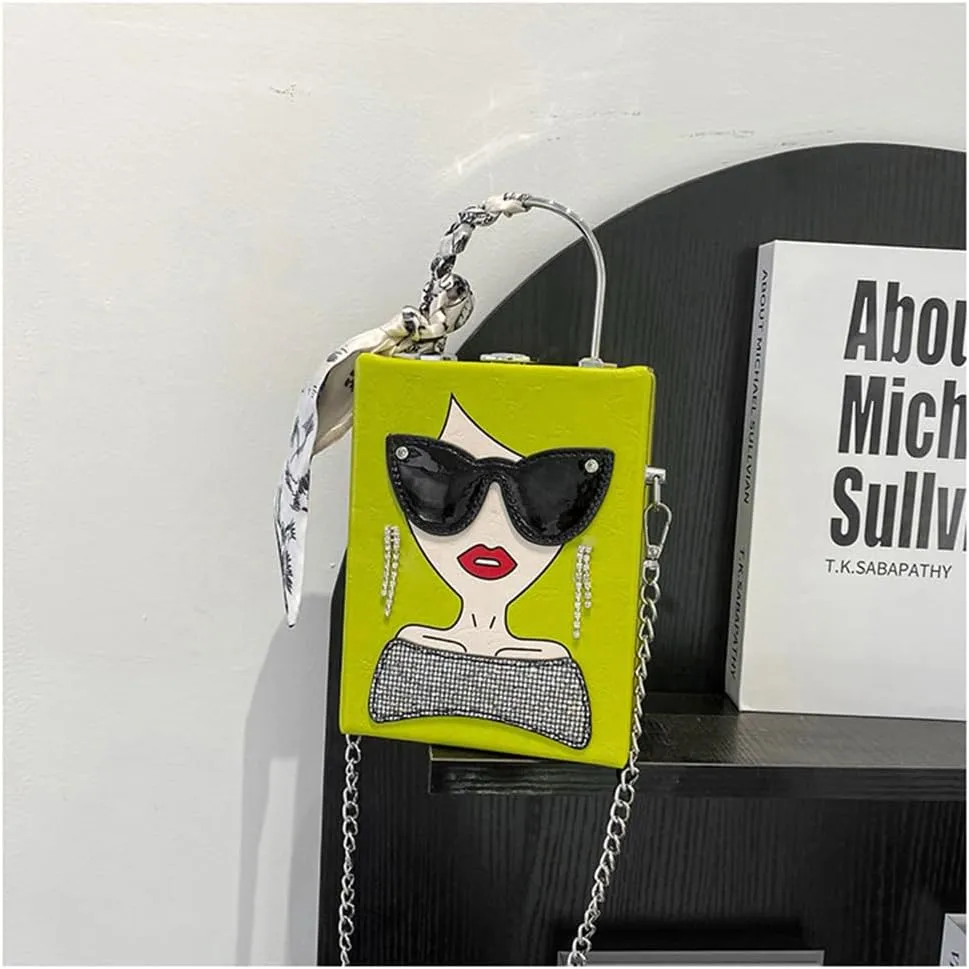 Novelty Unique 3D Lady Face PU Leather Top Handle Satchel Handbags for Women Funky Tote Purse Hobo Crossbody Shoulder bags
