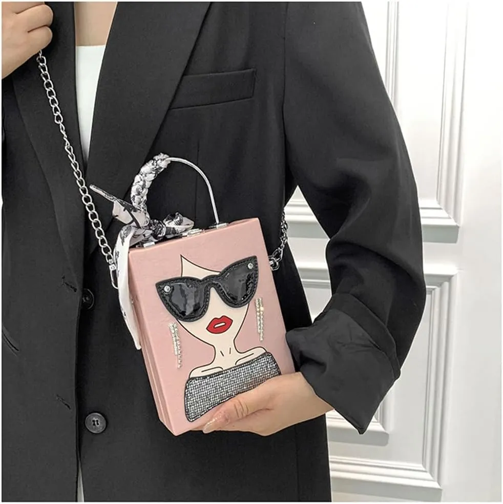 Novelty Unique 3D Lady Face PU Leather Top Handle Satchel Handbags for Women Funky Tote Purse Hobo Crossbody Shoulder bags