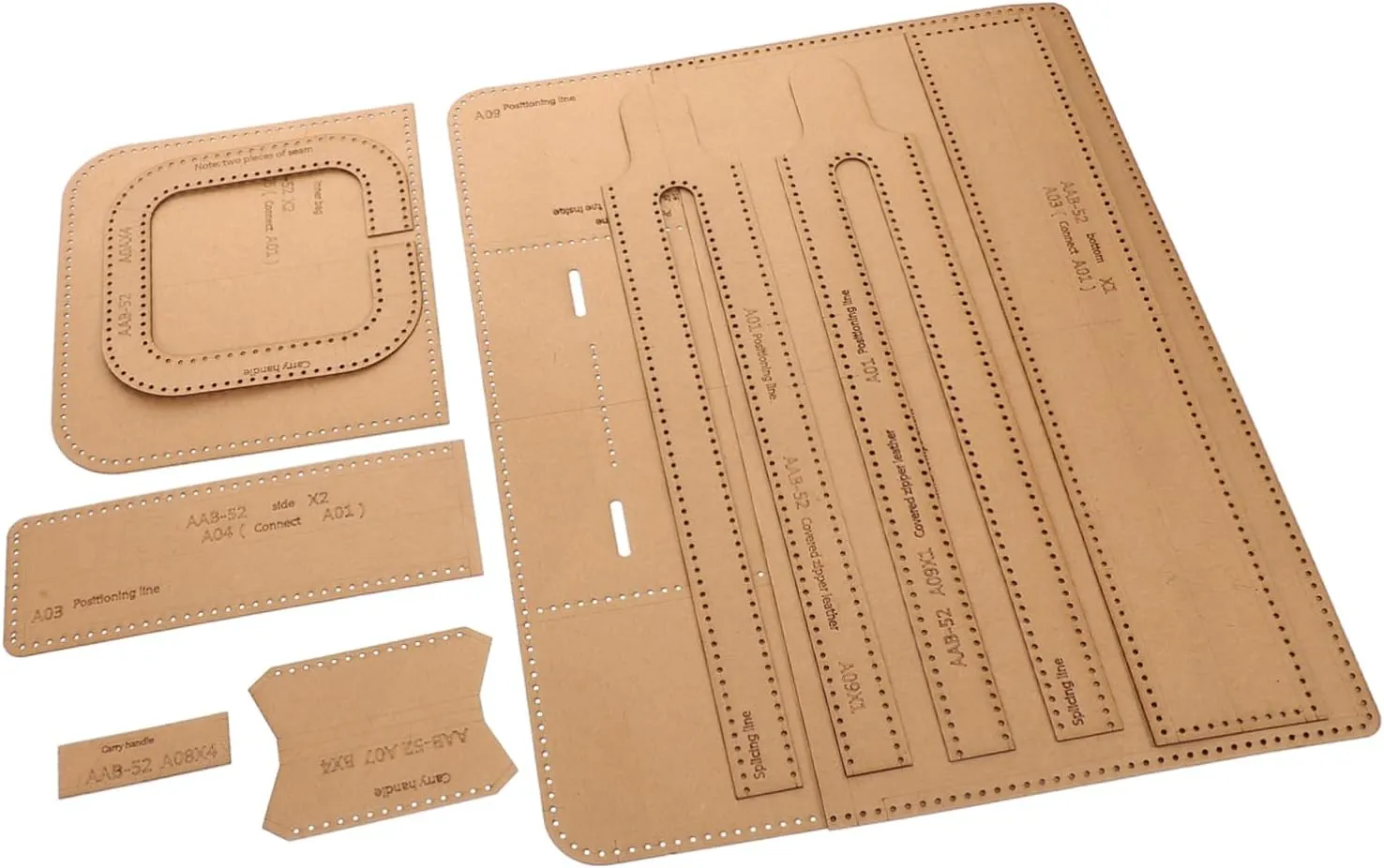 NUOBESTY Versatile Briefcase Template Set Paper Pattern Templates for DIY Bag Making