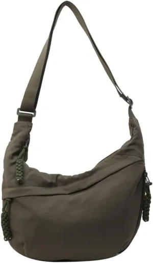 Nylon Crossbody Bags for Women Nylon Crescent Bag Casual Slouchy Shoulder Bags Dumpling Bag with Multi-Pockets