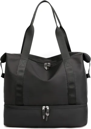 Nylon Handbags for Women and Men Gym with Shoes Compartment Carry on Luggage Shoulder Travel Duffel