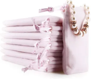 Oirlv Velvet Drawstring Pouches Travel Drawer Organizer Pouch Christmas,Wedding Party Favor Gift Bags (50Pack,Pink)