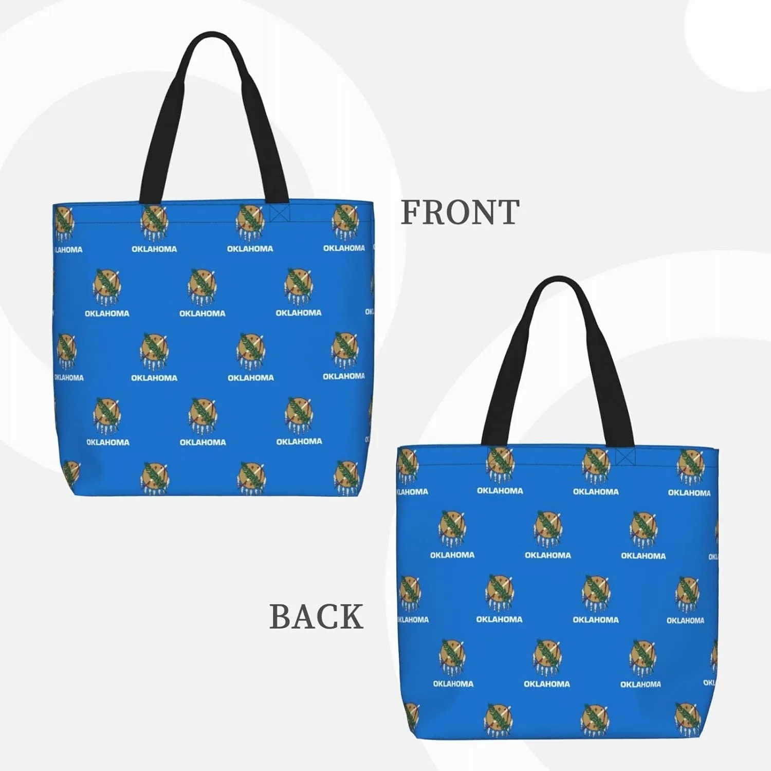 Oklahoma State Flag Duty Reusable Shopping One-Shoulder Bags – Large Tote Bags Are Foldable