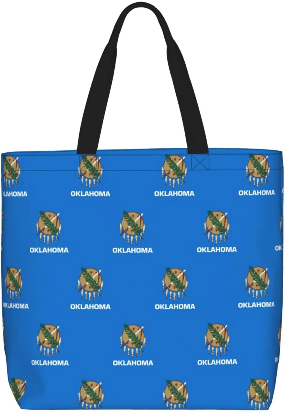 Oklahoma State Flag Duty Reusable Shopping One-Shoulder Bags – Large Tote Bags Are Foldable