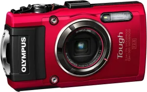OM SYSTEM OLYMPUS TG-4 16 MP Waterproof Digital Camera with 3-Inch LCD (Red)