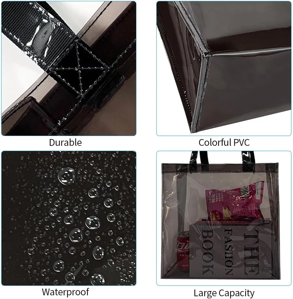 ONEART 2 Pcs Clear Tote Bags, Waterproof Shoulder Bag, Clear Tote Bag, Unisex Handbag Stadium Approved