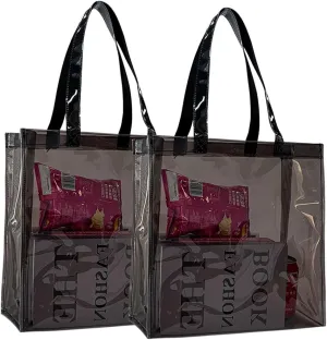 ONEART 2 Pcs Clear Tote Bags, Waterproof Shoulder Bag, Clear Tote Bag, Unisex Handbag Stadium Approved