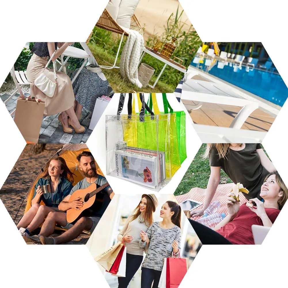 ONEART 2 Pcs Clear Tote Bags, Waterproof Shoulder Bag, Clear Tote Bag, Unisex Handbag Stadium Approved