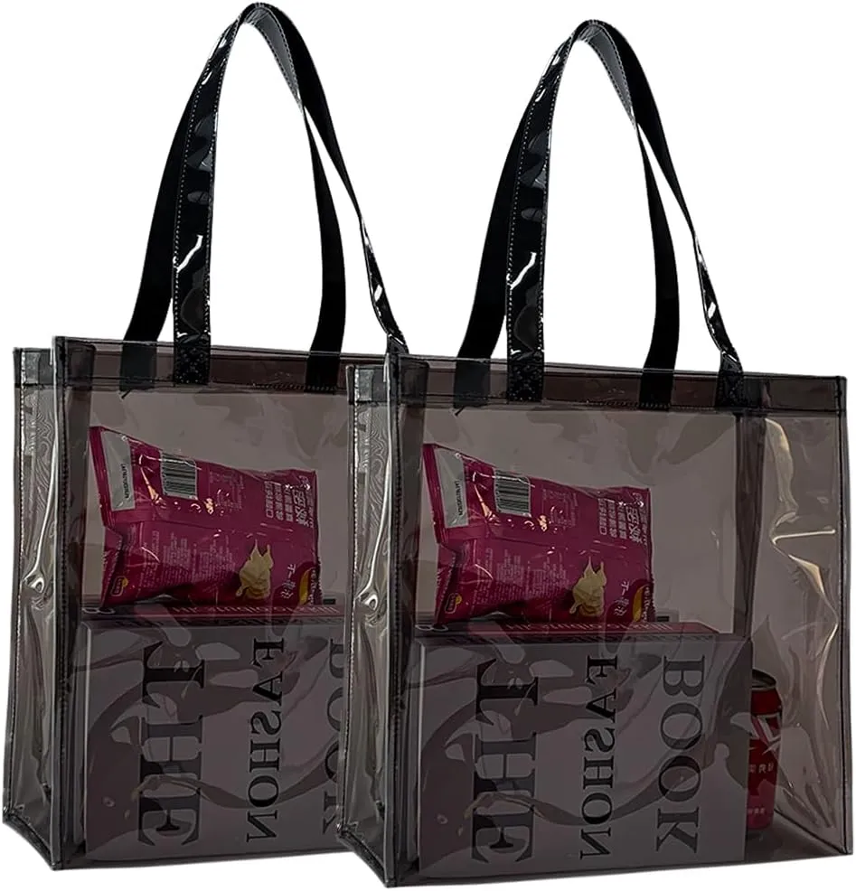 ONEART 2 Pcs Clear Tote Bags, Waterproof Shoulder Bag, Clear Tote Bag, Unisex Handbag Stadium Approved