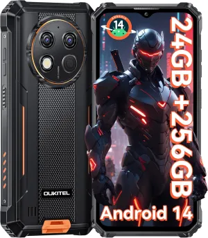 OUKITEL G1 Rugged Smartphone Unlocked - 24 256GB/1TB Android 14 Rugged Cellphones, 6.52” HD Display 48MP Rear Camera 10600mAh Battery IP68/IP69K Waterproof Phone, Dual Sim/NFC/Fingerprint 2025