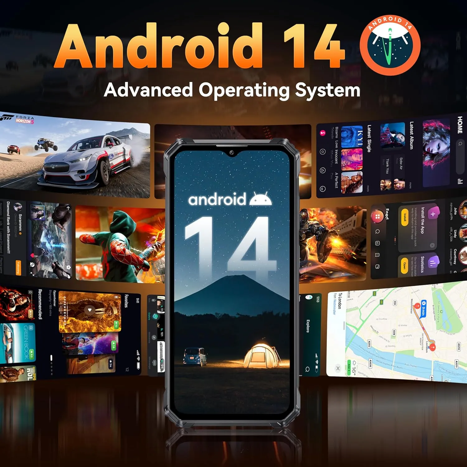 OUKITEL G1 Rugged Smartphone Unlocked - 24 256GB/1TB Android 14 Rugged Cellphones, 6.52” HD Display 48MP Rear Camera 10600mAh Battery IP68/IP69K Waterproof Phone, Dual Sim/NFC/Fingerprint 2025