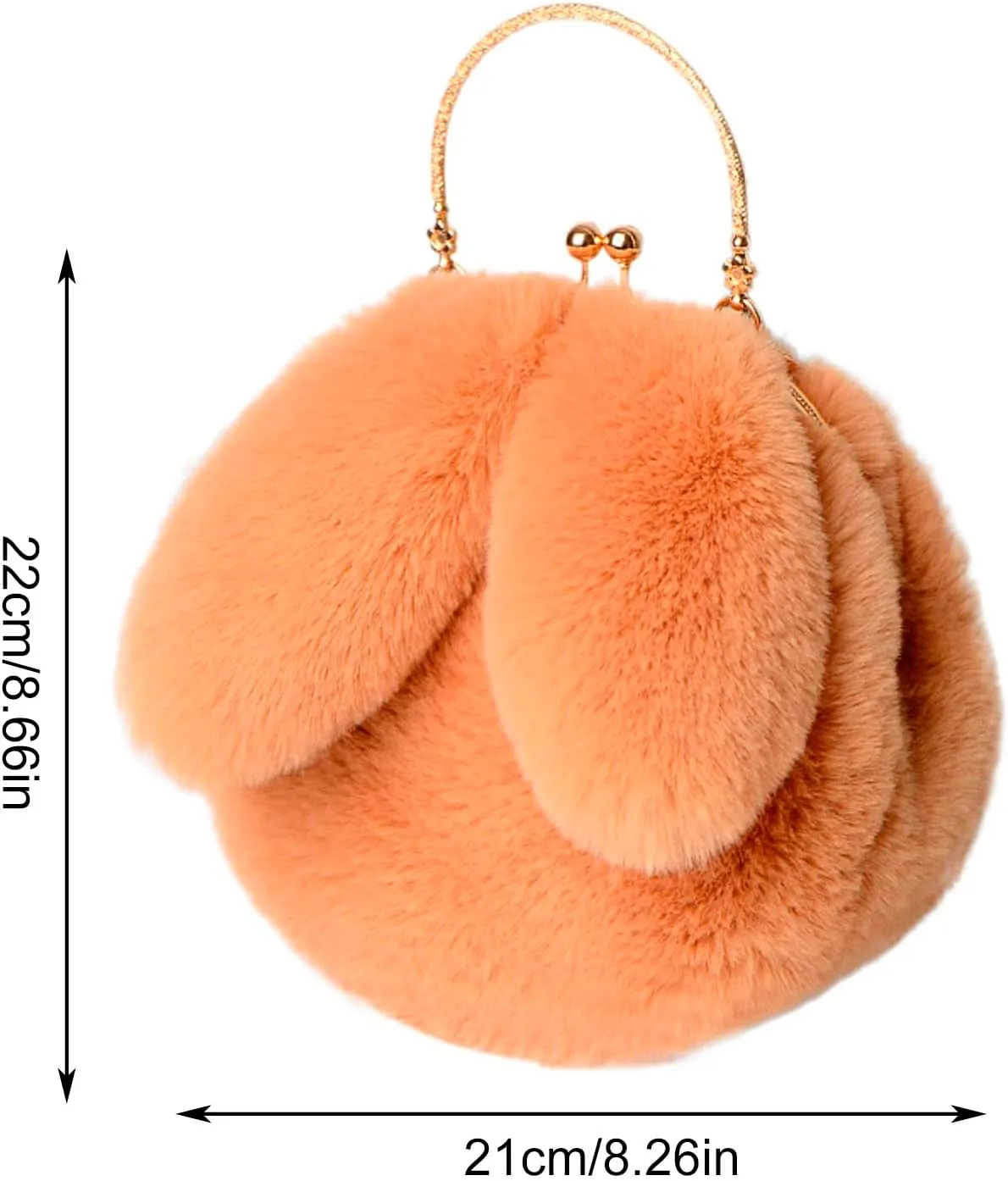 Outdoor Cute Ladies Shoulder Bag Casual Shopping Messenger Bag Round Cat Ear Plush Handbag Womens Small (One Size)