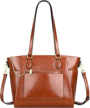 Over Earth Leather Tote Bags for Women Ladies Fashion Shoulder Bag Handbag and Purse