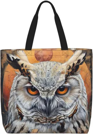 Owl Beliefs Print Tote Bag For Women Shoulde Bag Handbag Reusable Grocery Bags For Office,Shopping,Travel