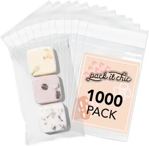 Pack It Chic - 3” X 5” (1000 Pack) Clear Resealable Cello Bags - Fits 3X5 Prints & Photos - Self Seal