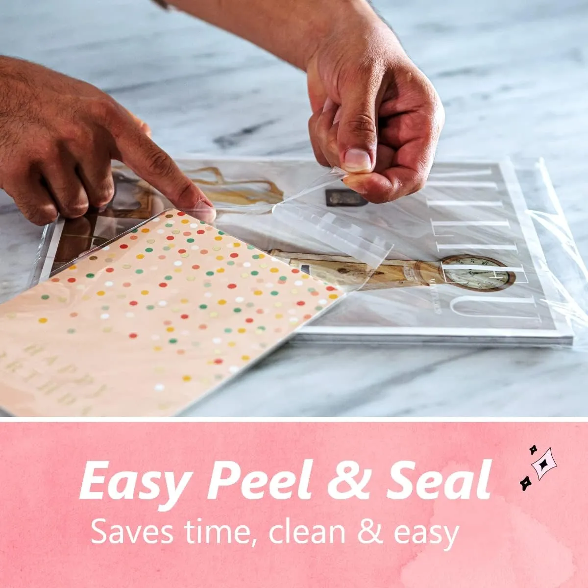 Pack It Chic - 4” X 6” (1000 Pack) Clear Resealable Cello Poly Bags - Fits 4X6 Prints, Photos, A1 Cards, Envelopes - Self Seal
