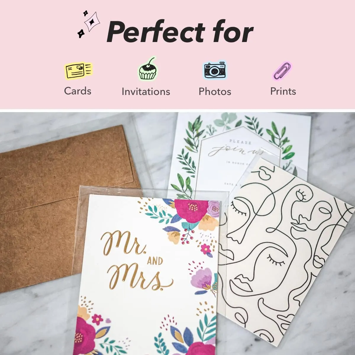 Pack It Chic - 4” X 6” (1000 Pack) Clear Resealable Cello Poly Bags - Fits 4X6 Prints, Photos, A1 Cards, Envelopes - Self Seal