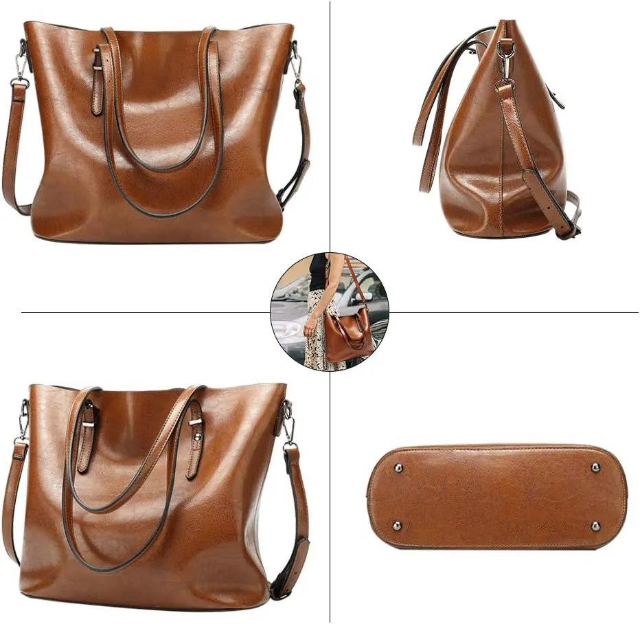 Pahajim Womens Leather Purses and Handbags Top Handle Satchel Bags Tote Bags Tote Purses for Women