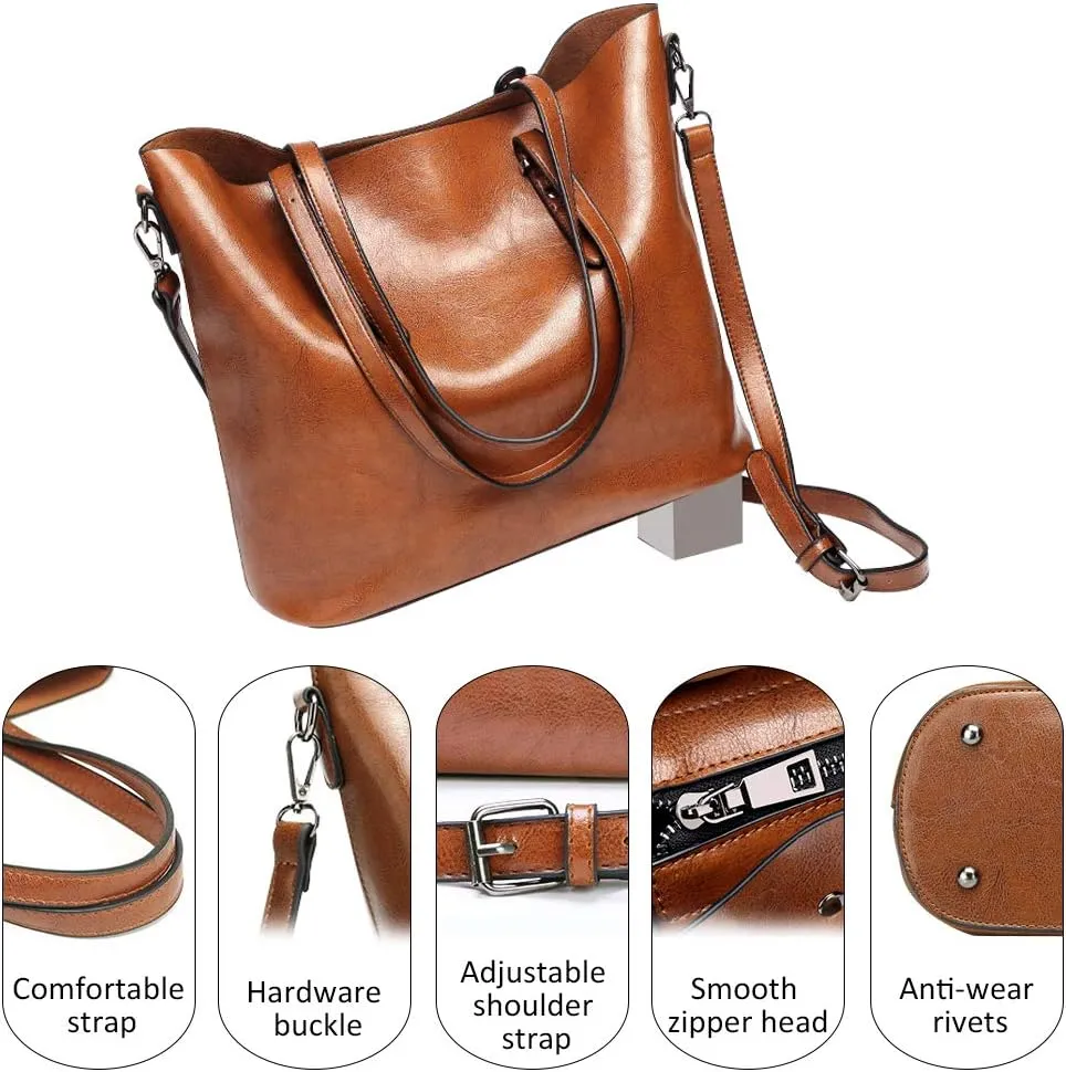 Pahajim Womens Leather Purses and Handbags Top Handle Satchel Bags Tote Bags Tote Purses for Women