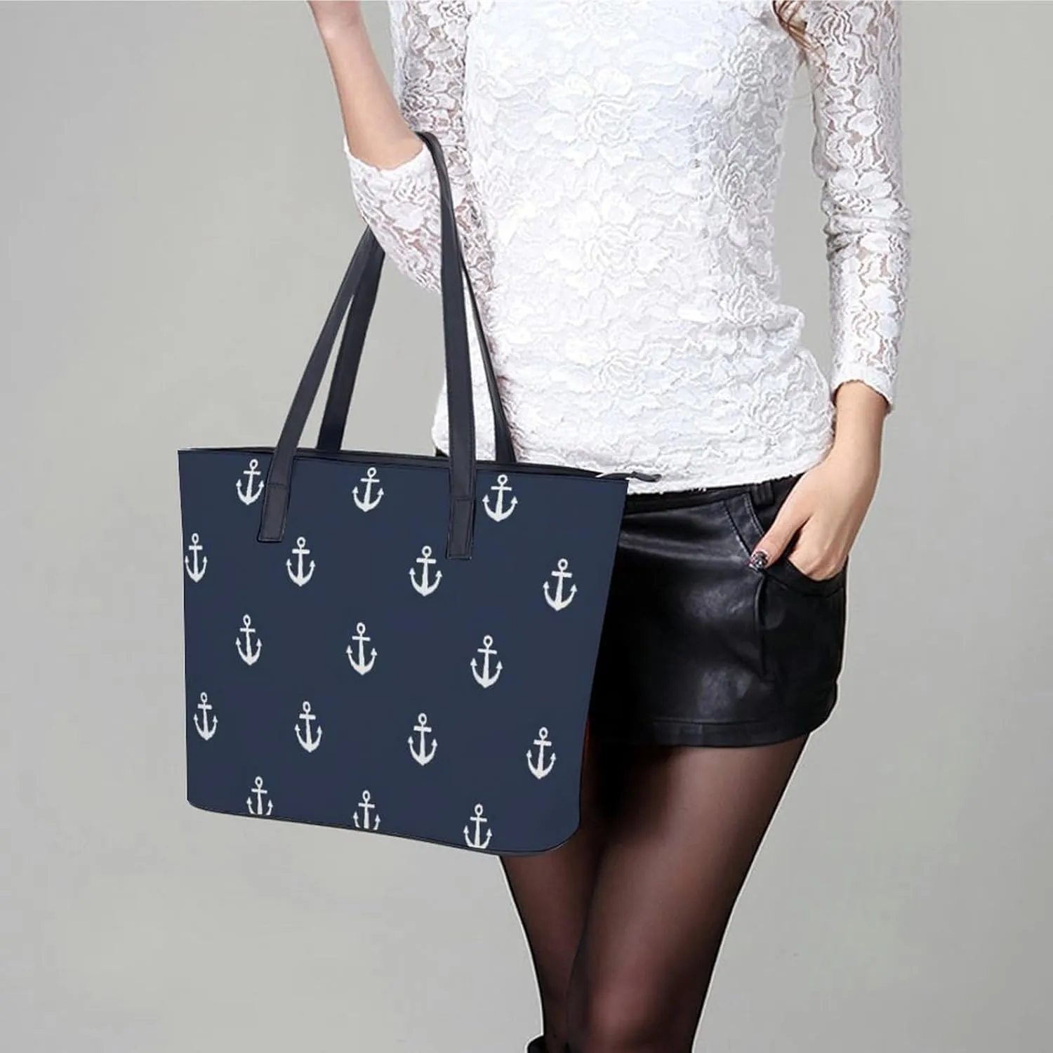 Paisley Purple Floral A Leather Handbag with Large Capacity And Portability