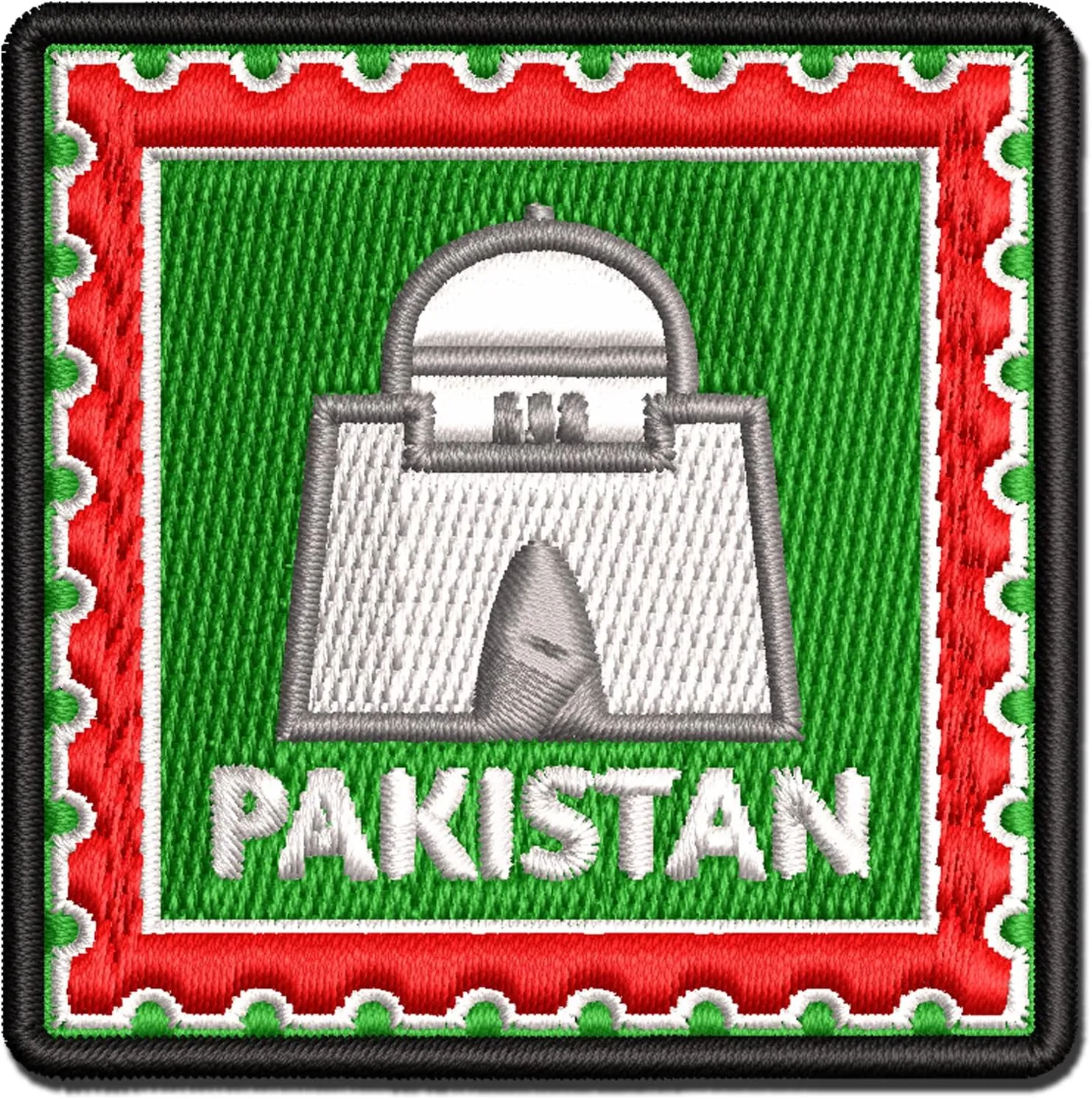 Pakistan Travel Mazar-e-Quaid Jinnah Mausoleum Multi-Color Embroidered Hook & Loop Patch Applique - Mini 2.0 Inch