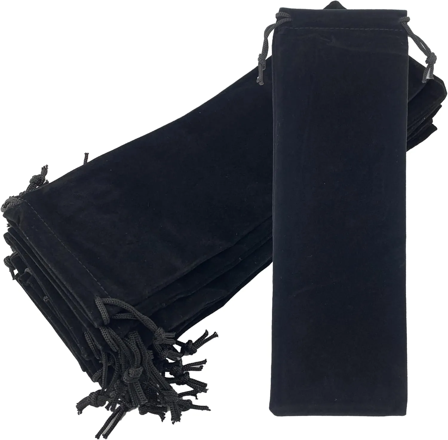 Palmhomee Pack of 12 4x12 Inch Velvet Drawstring Bags Gift Toys Bag Velvet Pouch For Jewelry Wedding and Party Favor (Black)