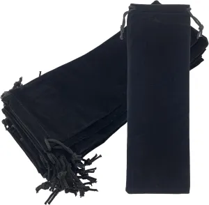 Palmhomee Pack of 12 4x12 Inch Velvet Drawstring Bags Gift Toys Bag Velvet Pouch For Jewelry Wedding and Party Favor (Black)