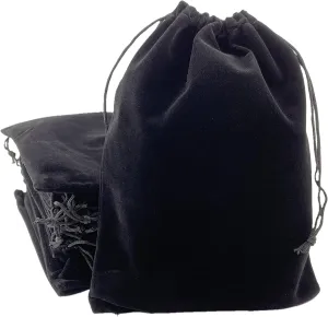 Palmhomee Pack of 12 7x9 Inch Velvet Drawstring Bags Gift Bag Velvet Pouch For Jewelry Wedding and Party Favor (Black)