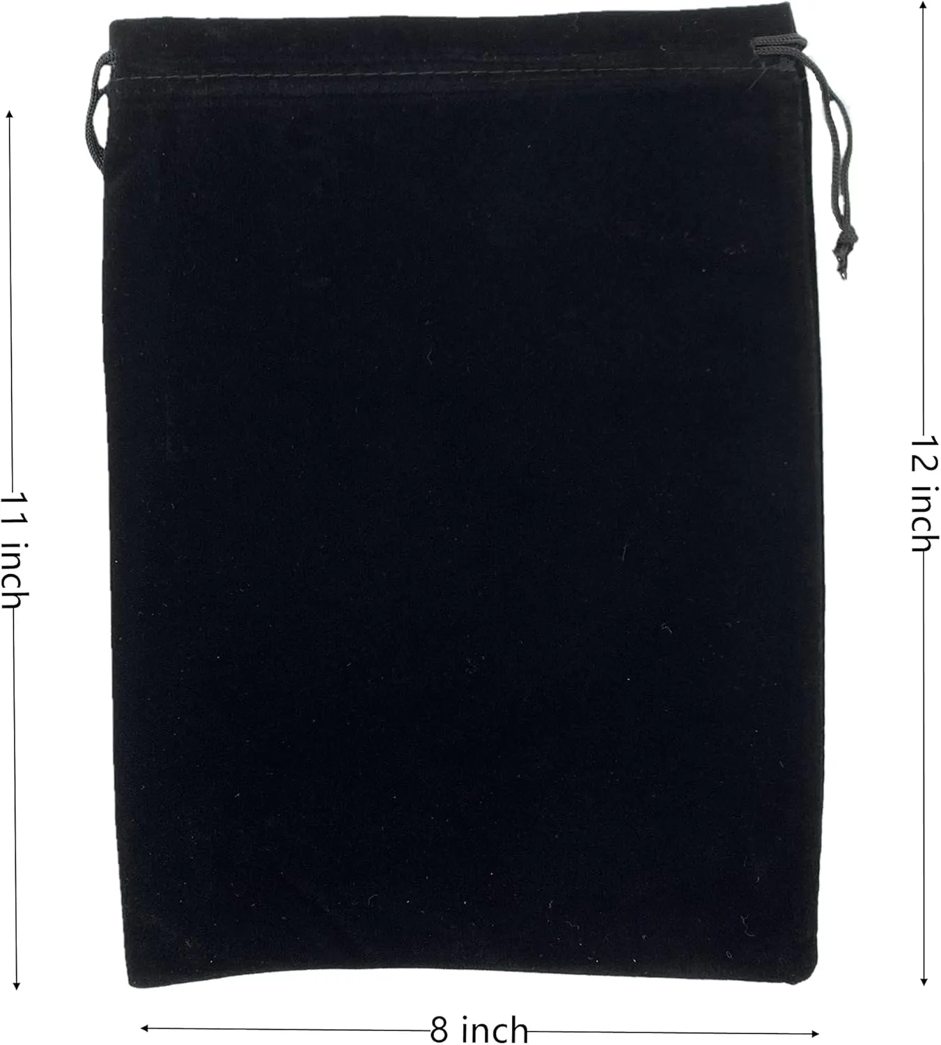 Palmhomee Pack of 12 8x12 Inch Velvet Drawstring Bags Gift Bag Velvet Pouch For Jewelry Wedding and Party Favor (Black)