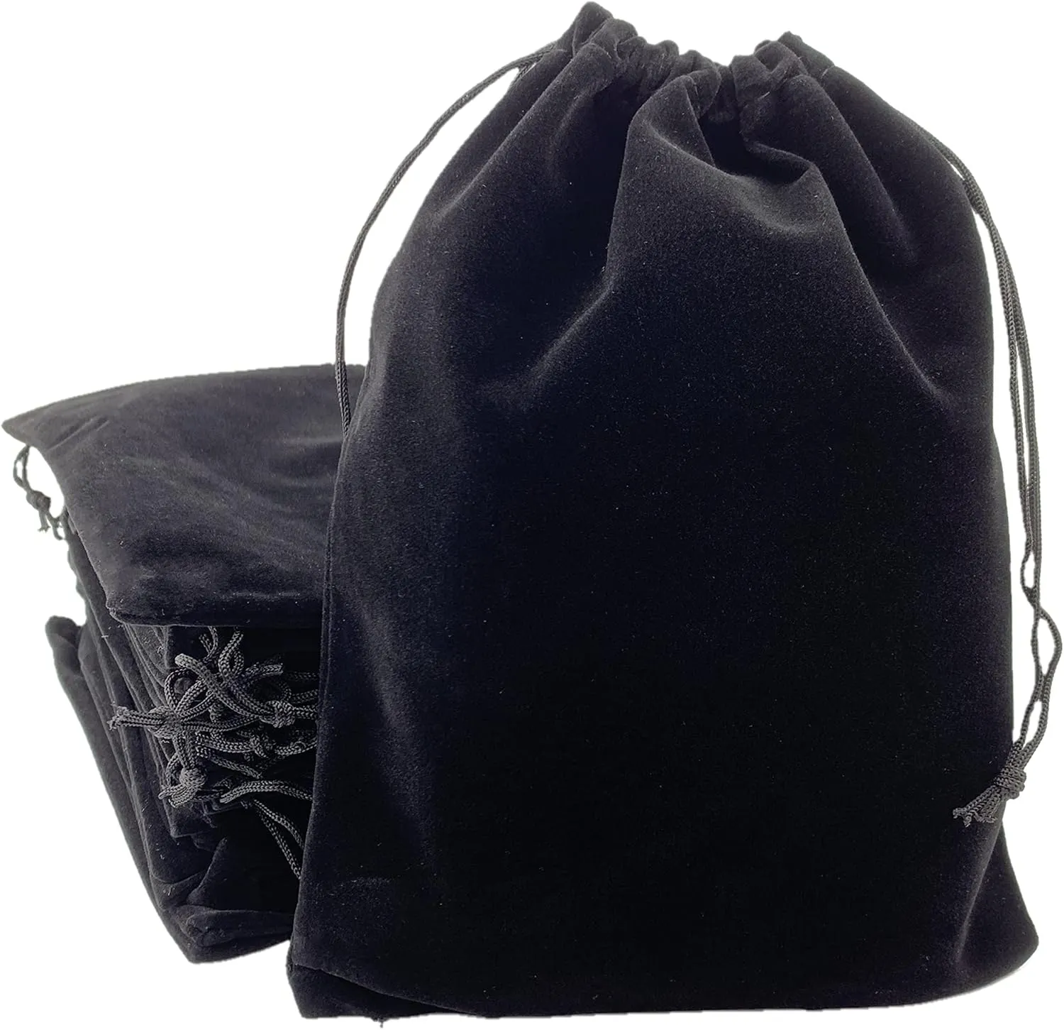 Palmhomee Pack of 12 8x12 Inch Velvet Drawstring Bags Gift Bag Velvet Pouch For Jewelry Wedding and Party Favor (Black)