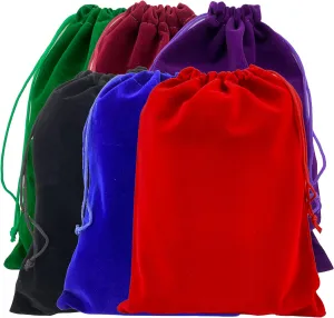 Palmhomee Pack of 12 8x12 Inch Velvet Drawstring Bags Gift Bag Velvet Pouch For Jewelry Wedding and Party Favor (Mixed Colors)